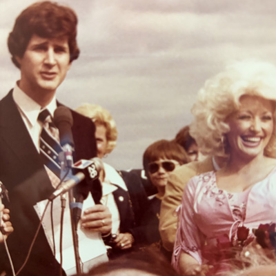 Former Tennessee Supreme Court Chief Justice Gary Wade and Dolly Parton