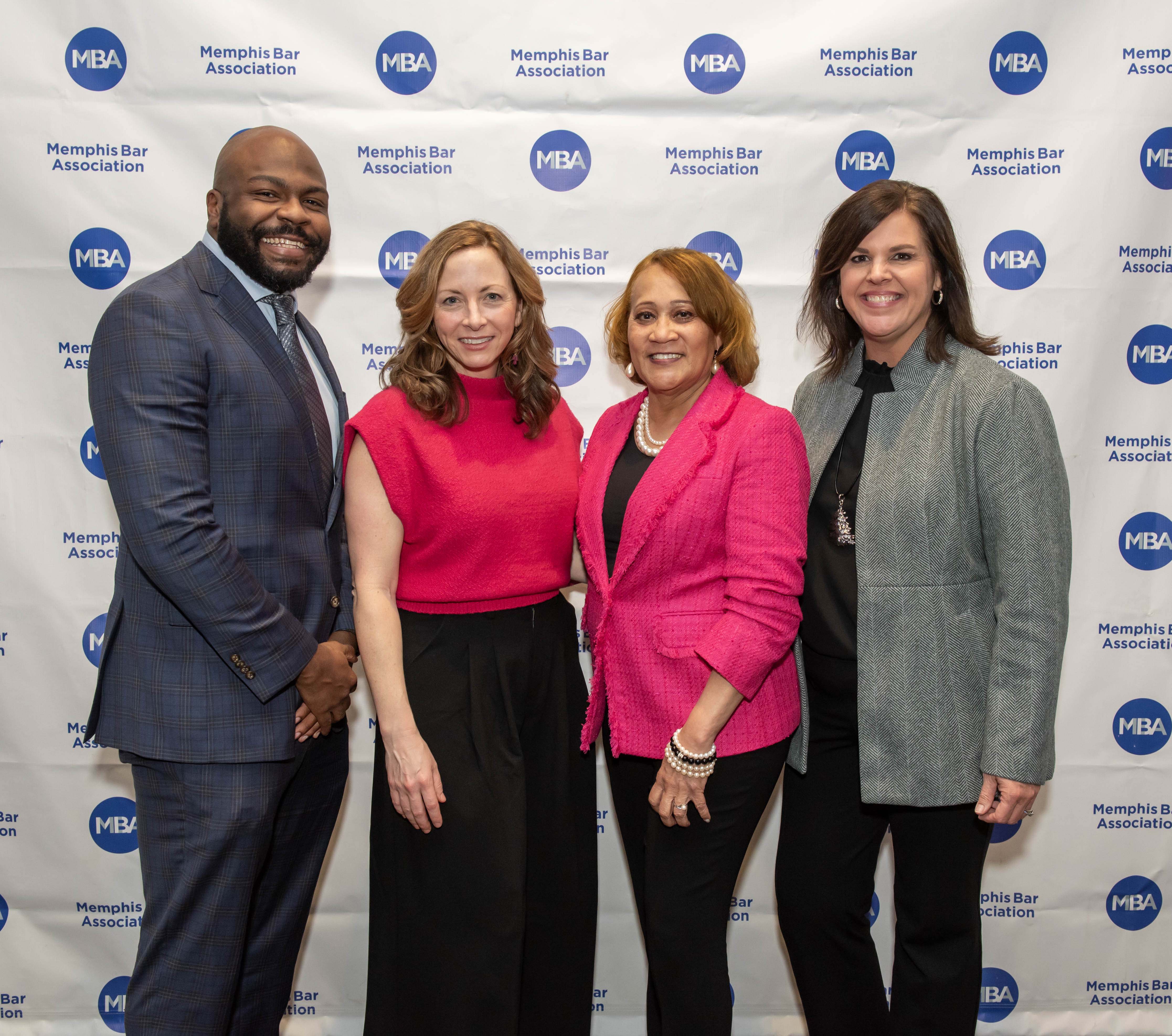 Quinton Thompson, a 2007 SLIP student; Jennifer Sink; Judge Higgins; and Mary Ann Upchurch, executive director of the Memphis Bar Association 